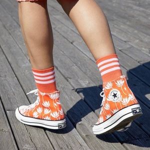 Converse all star hi 70s high top obsidian orange citron multi patch floral rare